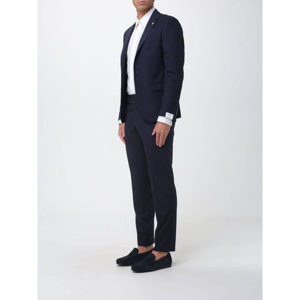 Manuel Ritz Men Single-Breasted Stretch Wool Suit Manuel Ritz - Picture 4 of 4